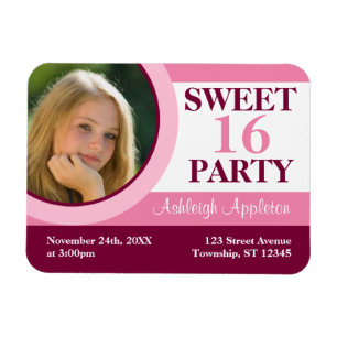 Rosa Party Einladungs-flacher Magnet des