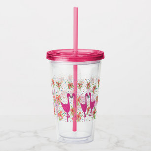 Rosa Party Flamingos Acryltrinkbecher