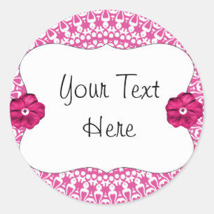 Rosa Party Girlie Cupcake Toppers/Labels/Stickers Runder Aufkleber