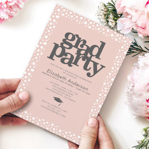 Rosa Party in Rosa, kühn, modern typografisch chic Einladung