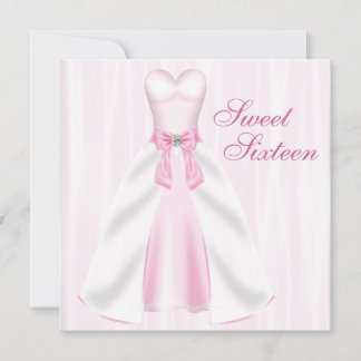 Rosa Party Kleid Pink Sweet 16 Geburtstagsparty Einladung