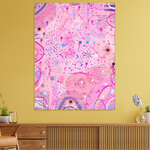 Rosa Party Maximalistische Kunst Leinwanddruck