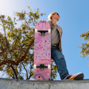 Rosa Party Maximalistische Kunst Skateboard