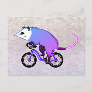 Rosa Party Opossum Reiten Einladungspostkarte