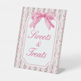 Rosa Party Süßigkeiten und Leckereien Unterschreib Sockelschild