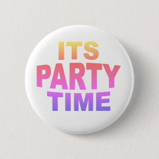 Rosa Party Zeit Button