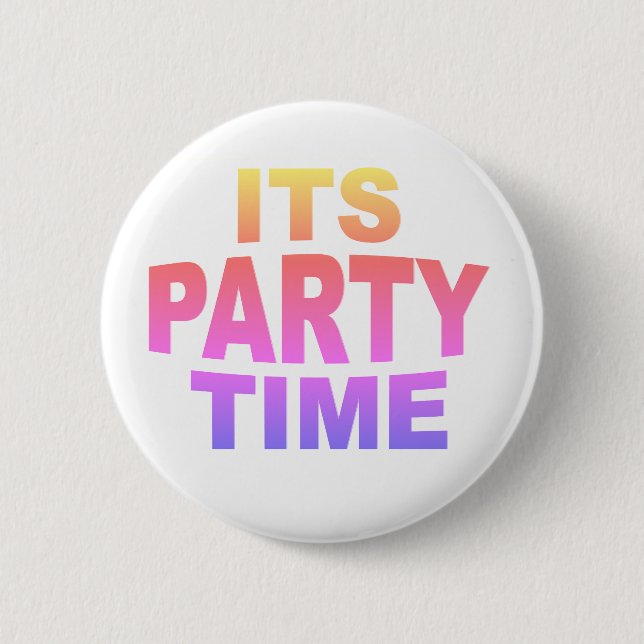 Rosa Party Zeit Button (Vorderseite)
