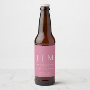 Rosa Pastell Einfache Minimalistische Trinken Hoch Bierflaschenetikett