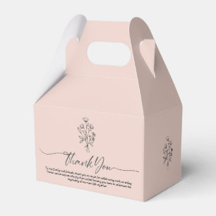 Rosa Pastell Elegantes Boho Botanisches Dankeschön Geschenkschachtel