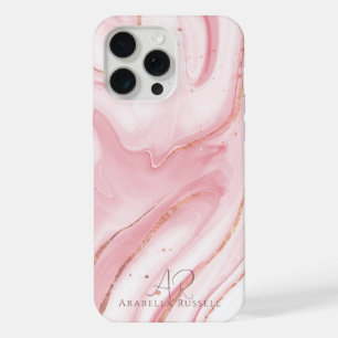 Rosa Pastell Gold Glitter Marmor individuell anpas iPhone 15 Pro Max Hülle