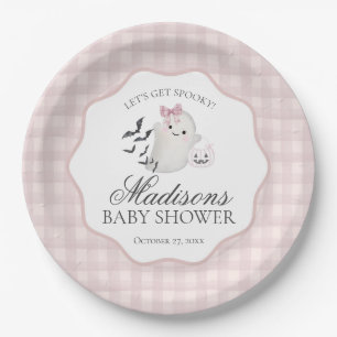 Rosa Pastell Kleiner Boo Geist Baby Shower Dessert Pappteller
