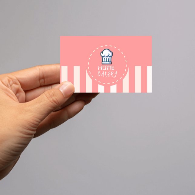 Rosa Pastell Niedlich Einfache Zuhause-Bäckerei-Lo Visitenkarte (Pink Pastel Cute Simple Home Bakery Logo Business Card
)