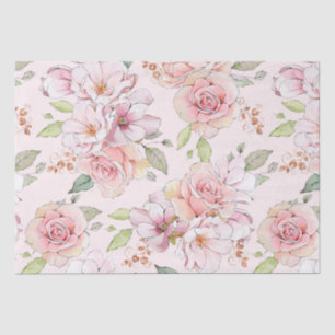 Rosa Pastell-Rosen im Vintage-Muster Seidenpapier