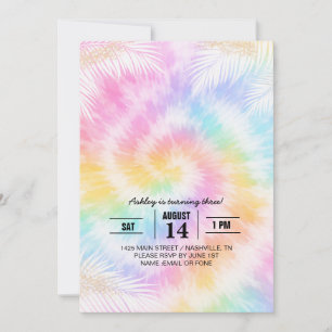 Rosa Pastell-Tie-Dye Girly Chic Einladung
