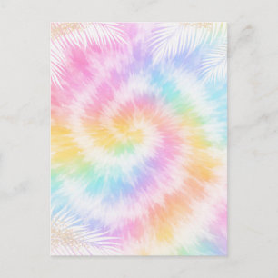 Rosa Pastell-Tie-Dye Girly Chic Postkarte