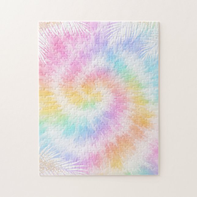 Rosa Pastell-Tie-Dye Girly Chic Puzzle (Vertikal)