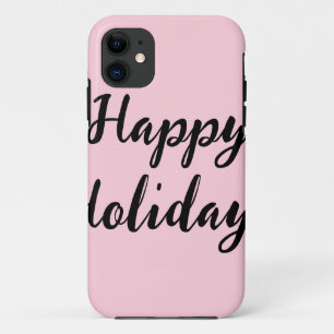Rosa Pastellfarben glückliche Feiertage Weihnachte Case-Mate iPhone Hülle