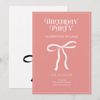 Rosa pastellfarbene Bugband Geburtstag Einladung