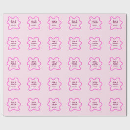 Rosa-pastellfarbene Retro-Hochzeitsrandrahmen-Name Geschenkpapier