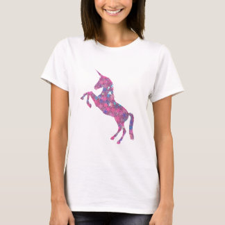 Rosa Pastellstern-Schein-Einhorn-Kunst T-Shirt