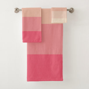 Rosa Pastellstreifen Badhandtuch Set