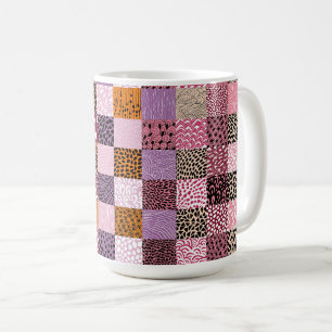 Rosa Patchwork-Kaffeetasse ☕💖 Kaffeetasse