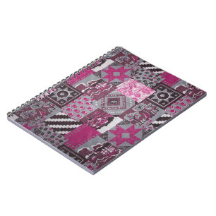 rosa Patchwork-Notebook Notizblock