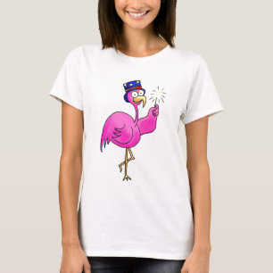Rosa patriotischer Flamingo-HutSparkler T-Shirt