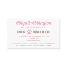 Rosa Paw druckt Dog Walker Business Card