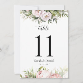 Rosa Peach Floral Elegante Hochzeiten Tischnummern