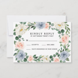 Rosa Peach Wedding RSVP Cards Karte