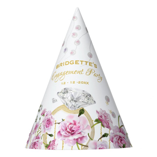 Rosa Pearl Verlobung Partyhütchen (Vorderseite)