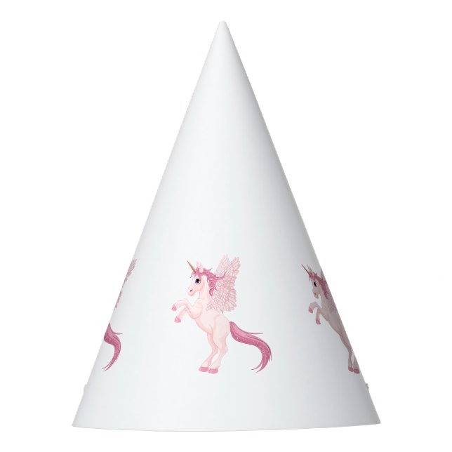 Rosa Pegasus Einhorn Partyhut (Vorderseite)
