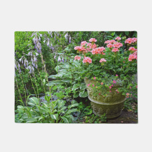 Rosa Pelargonie-Blumenpflanzer Fußmatte