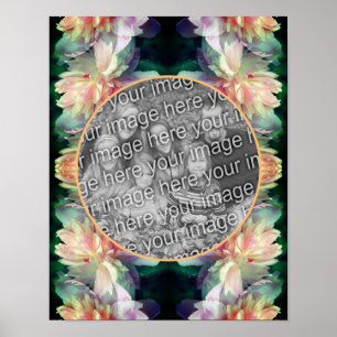 Rosa Peony Blume Rahmen hinzufügen Ihr Foto Poster