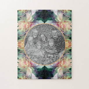 Rosa Peony Blume Rahmen hinzufügen Ihr Foto Puzzle