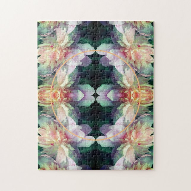 Rosa Peony Blume Rahmen hinzufügen Ihr Foto Puzzle (Vertikal)