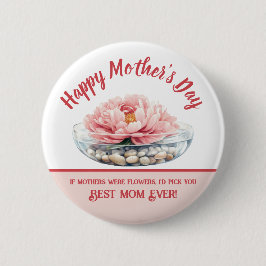 Rosa-Peony-Muttertag Button