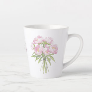 Rosa Peonys mit Bow-Keramik Milchtasse