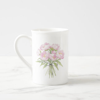 Rosa Peonys mit Bugglätte Prozellantasse