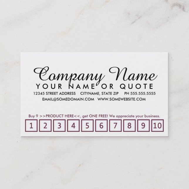 rosa Pergamentloyalitätsprogramm Treuekarte (Vorderseite)