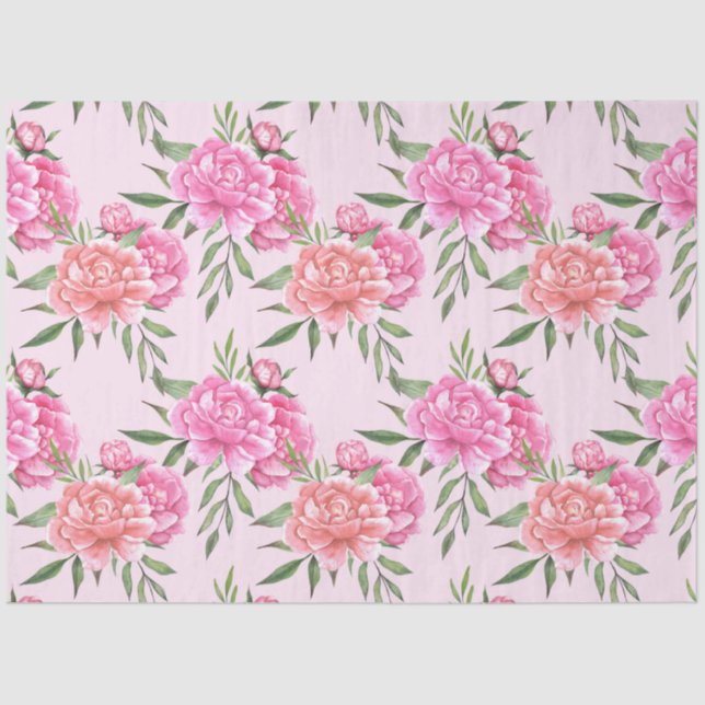 Rosa Perle Blütendecoupage Seidenpapier (Vorderseite)