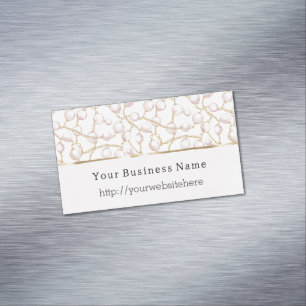 Rosa Perlen Goldkette Geschäft name Webseite Magnetische Visitenkarte
