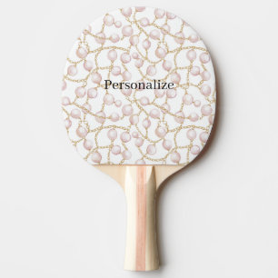 Rosa Perlen Goldkette   Tischtennis Schläger