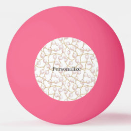 Rosa Perlen Goldkette Tischtennisball
