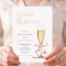 Rosa Perlen & Prosecco Minimales Brautparty