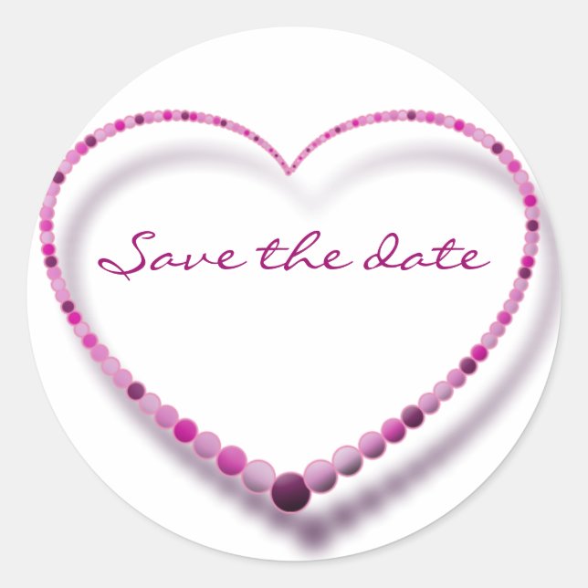 Rosa Perlen Runder Aufkleber (Vorderseite)