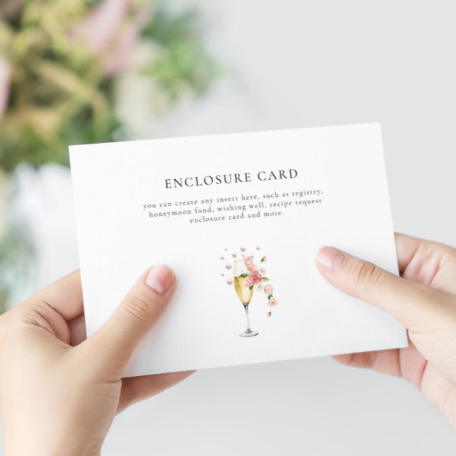 Rosa Perlen und Prosecco Brautparty Begleitkarte (Von Creator hochgeladen)