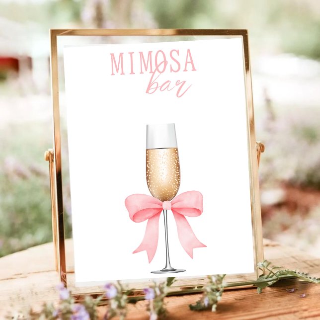 Rosa Perlen und Prosecco Brautparty Mimosa Bar Poster (Von Creator hochgeladen)