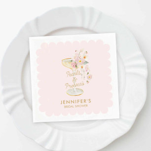 Rosa Perlen und Prosecco-Brautparty Serviette